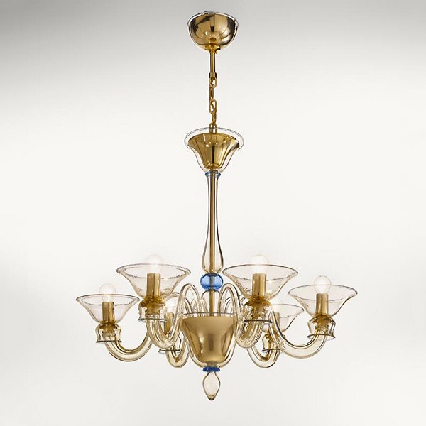 【DeMajo】 イタリア製 デザイン・ヴェネチアンシャンデリア　6灯 （W720×H700mm)