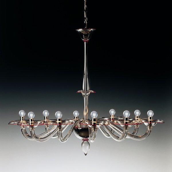 【DeMajo】 イタリア製 デザイン・ヴェネチアンシャンデリア　10灯： （W1100×H900mm)