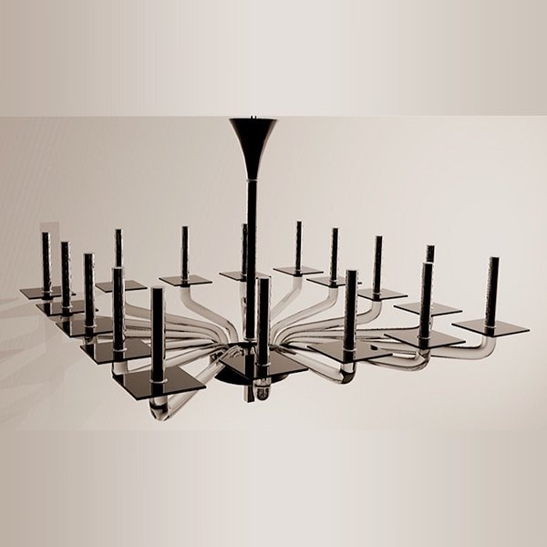 【DeMajo】 イタリア製 デザイン・シャンデリア　ブラック　16灯 （W1150×H900mm)