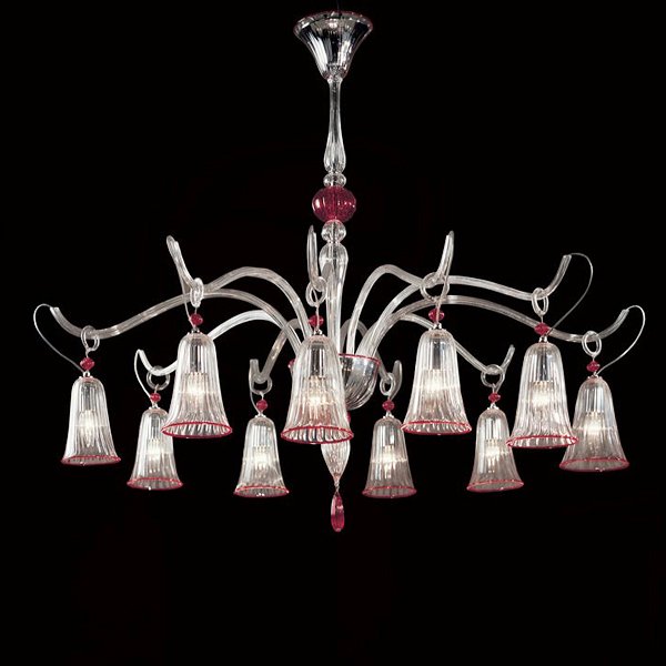 【DeMajo】 イタリア製 デザイン・ヴェネチアンシャンデリア　10灯： （W1100×H950mm)