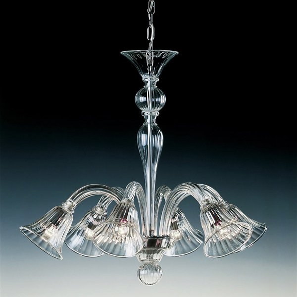 【DeMajo】 イタリア製 デザイン・ヴェネチアンシャンデリア　6灯 （W750×H700mm)