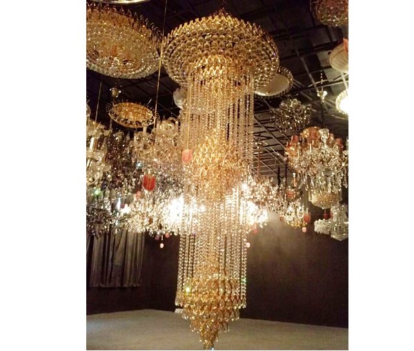 ゴールド クリスタルシャンデリア 大型オーダークリスタルシャンデリア 33灯 ゴールド (Φ1000