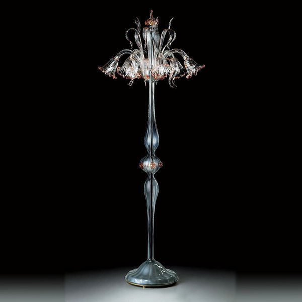 【DeMajo】 イタリア製 デザイン・ガラスシェードフロアライト　6灯　（W700×H1950mm)