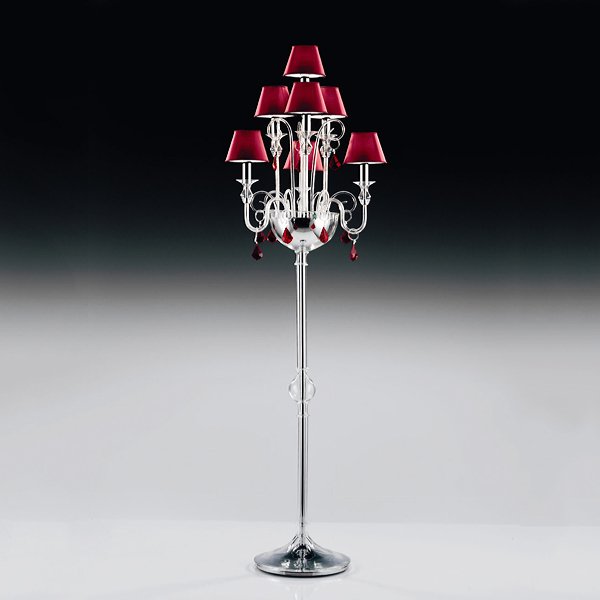 【DeMajo】 イタリア製 デザイン・シェードフロアライト　7灯　（W640×H1950mm)