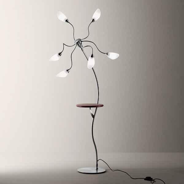 【DeMajo】 イタリア製 デザイン・ガラスシェードフロアライト　6灯　（W550×H1520mm)