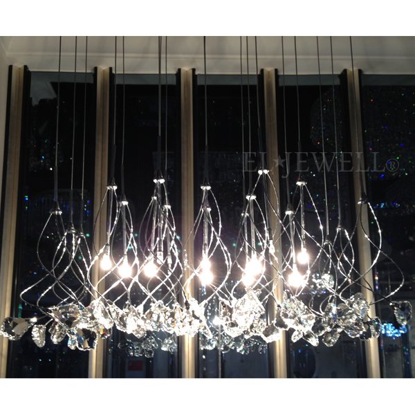 デザインシャンデリア 12灯 クローム(W630×D330×H1200mm)