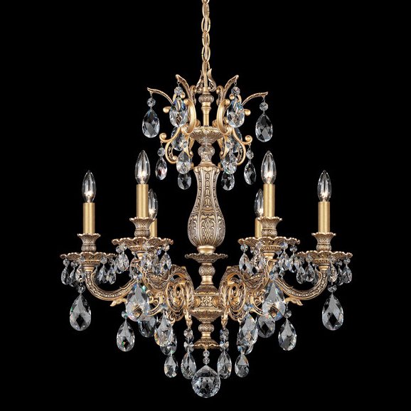 【SCHONBEK】アメリカ・クリスタルシャンデリア『MILANO』6灯(W610×H670mm)