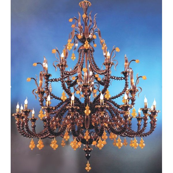 【TSL】＜3台から注文可＞ベネチアンシャンデリア 30灯 ブラウン(D2040×H2420mm)