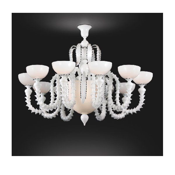 【TSL】＜3台から注文可＞ベネチアンシーリングシャンデリア 10灯 ホワイト(D1300×H1050mm)