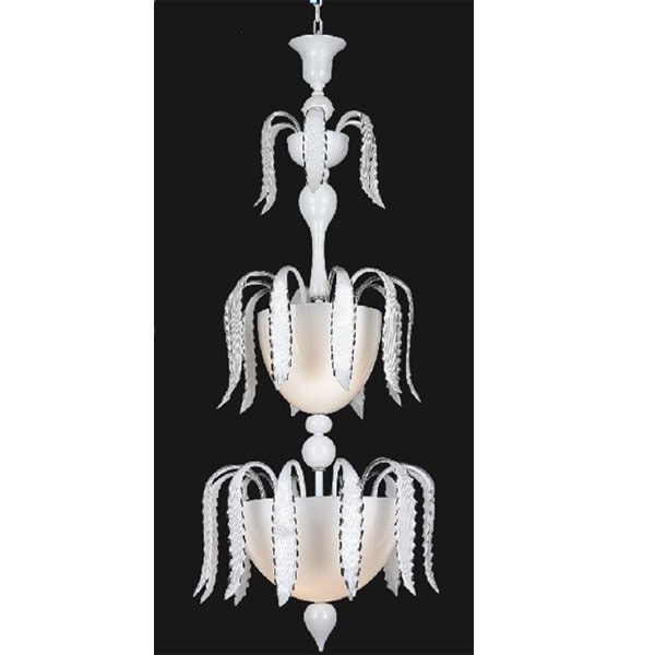 【TSL】＜3台から注文可＞ベネチアンシャンデリア 10灯 ホワイト(D600×H1520mm)