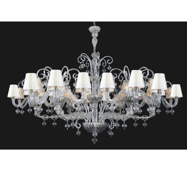 【TSL】＜3台から注文可＞ベネチアンシェードシャンデリア 36灯 クリア(D2000×H1400mm)*