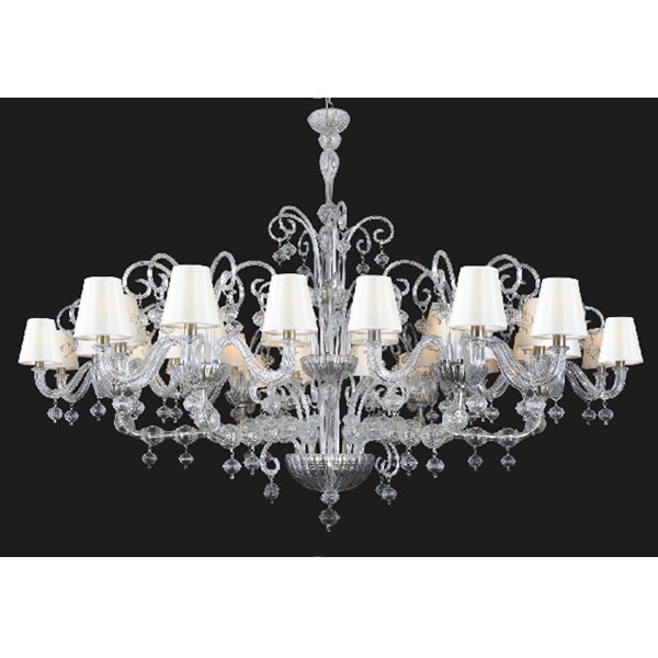 【TSL】＜3台から注文可＞ベネチアンシェードシャンデリア 18灯 クリア(D1280×H1080mm)