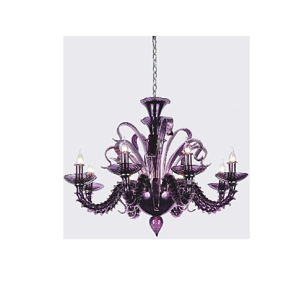 【TSL】＜3台から注文可＞ベネチアンシャンデリア 8灯 パープル(D925×H715mm)＊