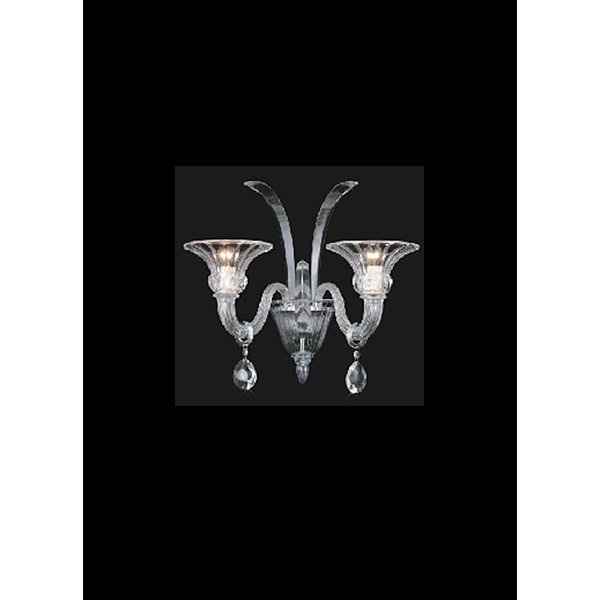 【TSL】＜3台から注文可＞ベネチアンクリスタルブラケット 2灯 クリア(W520×D255×H435mm)