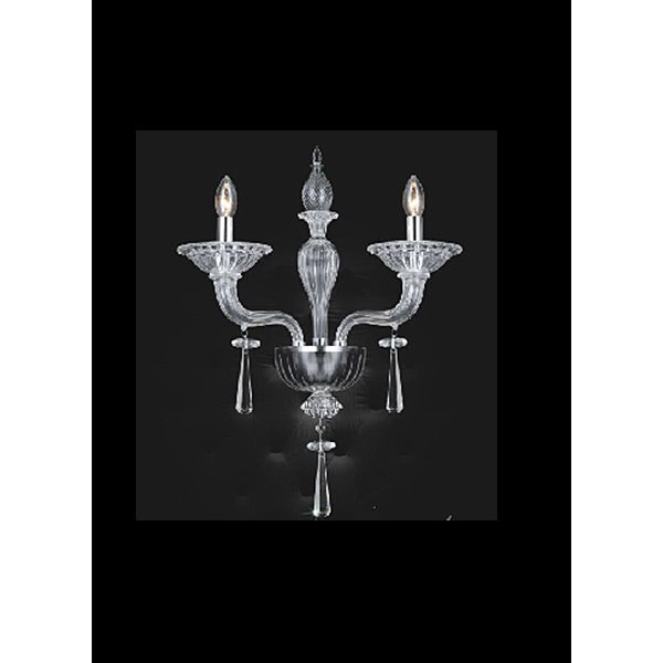 【TSL】＜3台から注文可＞ベネチアンクリスタルブラケット 2灯 クリア W41×D24×H60.5cm