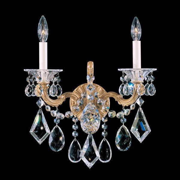 【SCHONBEK】アメリカ・クリスタルブラケット『LA SCALA』2灯(W380×D150×H430mm)