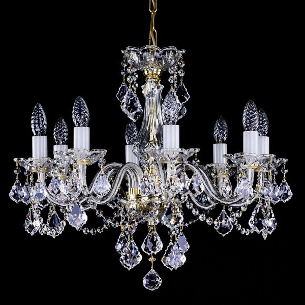 【ART GLASS】クリスタルシャンデリア「TIFFANI」8灯(W580×H490mm)