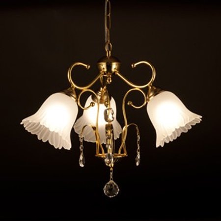 イスタンブール製ガラスシェードペンダントシャンデリア「ノスタルジア」3灯(W540×H420mm)