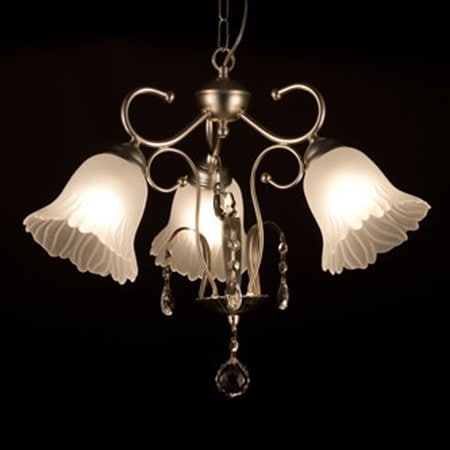 イスタンブール製ガラスシェードペンダントシャンデリア「ノスタルジア」3灯(W540×H420mm)