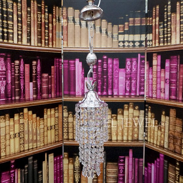 イスタンブール製クリスタルラインペンダントシャンデリア「ビーズ」1灯 クローム