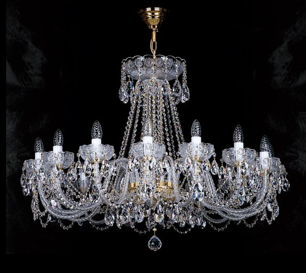 【ART GLASS】クリスタルシャンデリア 16灯(W950×H650mm)