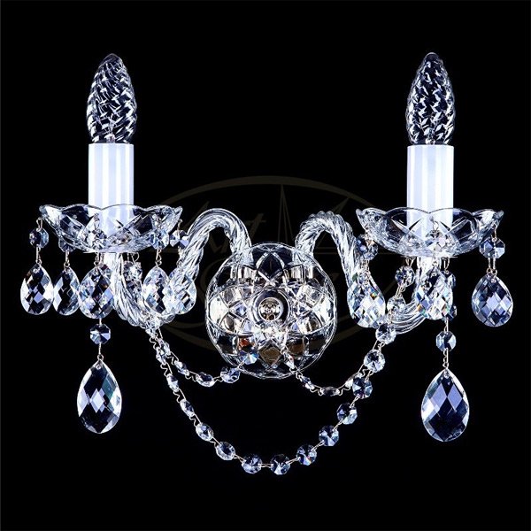 【ART GLASS】クリスタルブラケット「MAGGIE」2灯(W340×H250mm)