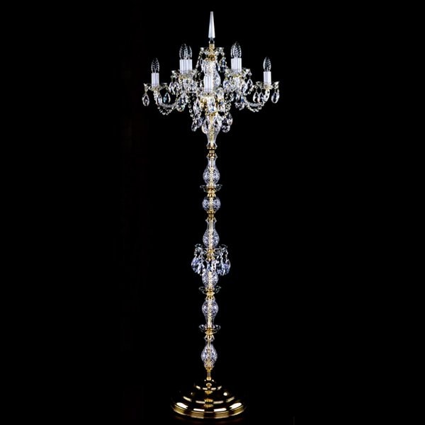 【ART GLASS】クリスタルフロアライト 8灯「INKA」(W560×H1600mm)