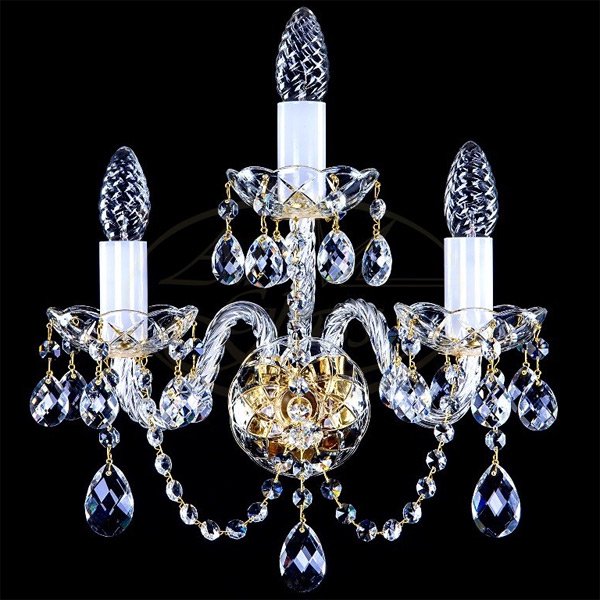 【ART GLASS】クリスタルブラケット「MAGGIE」3灯(W340×H340mm)