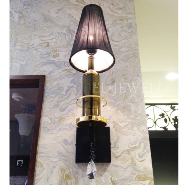 デザインシェードブラケット 1灯 ブラック&ゴールド(W200×D250×H580mm)