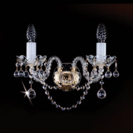 【ART GLASS】クリスタルブラケット 2灯「MIRKA」(W340×H250mm)