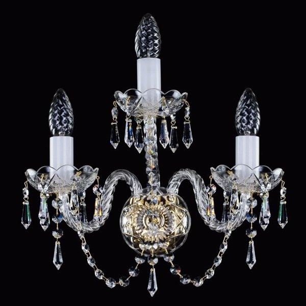 【ART GLASS】クリスタルブラケット 3灯「MIRKA」(W340×H340mm)