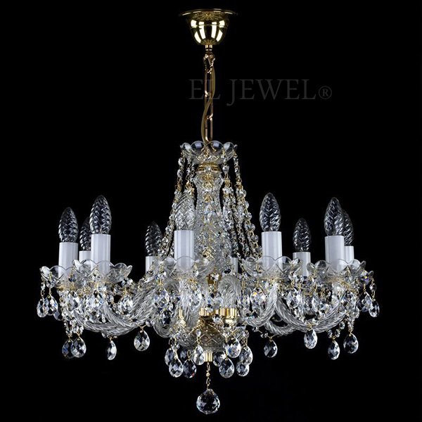 【ART GLASS】クリスタルシャンデリア「MAGDA」10灯(W580×H470mm)