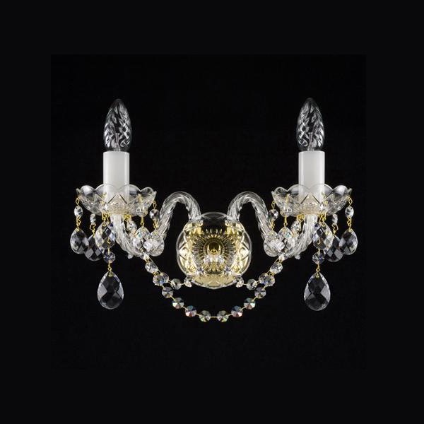 【ART GLASS】クリスタルブラケット 2灯「MIRKA」(W340×H250mm)