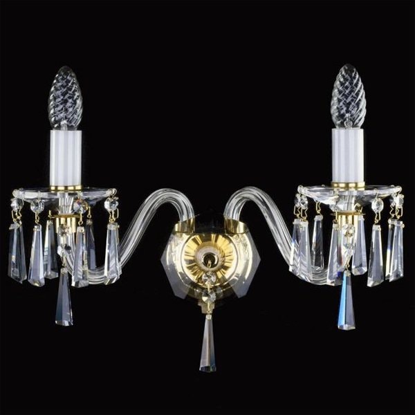 【ART GLASS】クリスタルブラケット「NIKITA」2灯(W420×H260mm)