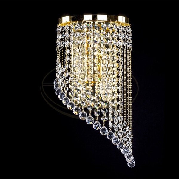 【ART GLASS】クリスタルブラケット・RIGHT「GWEN」2灯(W200×H400mm)