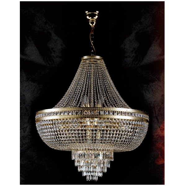 【ART GLASS】クリスタルエンパイアシャンデリア「SAXANA」15灯(W800×H900mm)