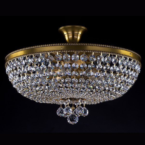 【ART GLASS】クリスタルシーリングシャンデリア「GERTA」8灯(W500×H230mm)