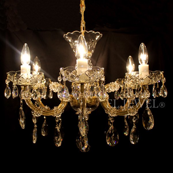 【ART GLASS】クリスタルシャンデリア「MARIA TEREZIA」6灯(W590×H440mm)