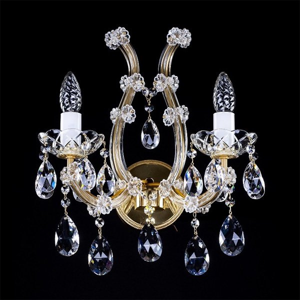 【ART GLASS】クリスタルブラケット「MARIA TEREZIA」2灯(W350×H400mm)