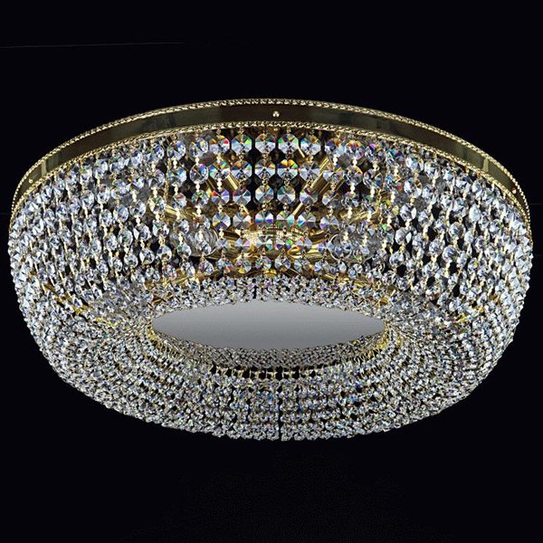 【ART GLASS】クリスタルシーリングシャンデリア「SOFIA」9灯(W550×H170mm)