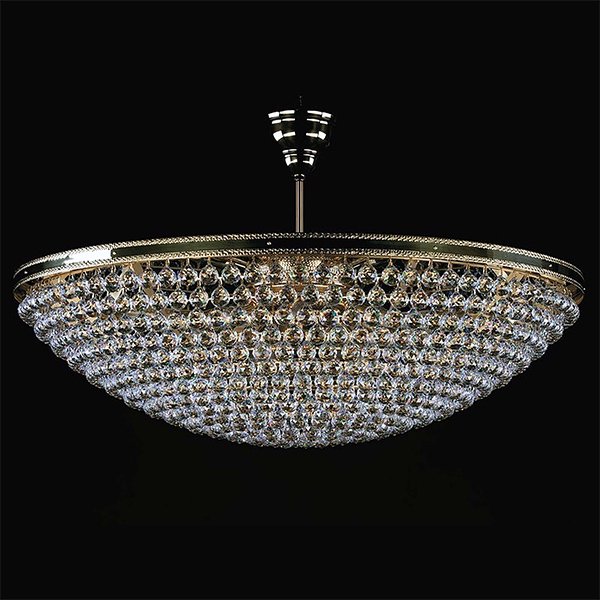 【ART GLASS】クリスタルシーリングシャンデリア「LEILA」12灯(W1000×H300mm)