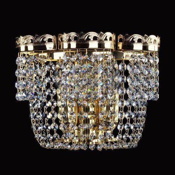 【ART GLASS】真鍮製クリスタルブラケット「MORGANA」2灯(W240×H185mm)