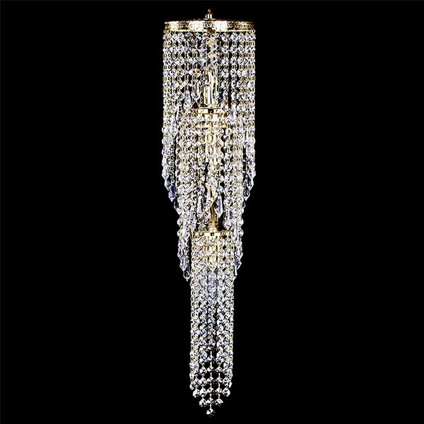 【ART GLASS】真鍮製クリスタルラインブラケット「KAMILA」3灯(W150×H700mm)