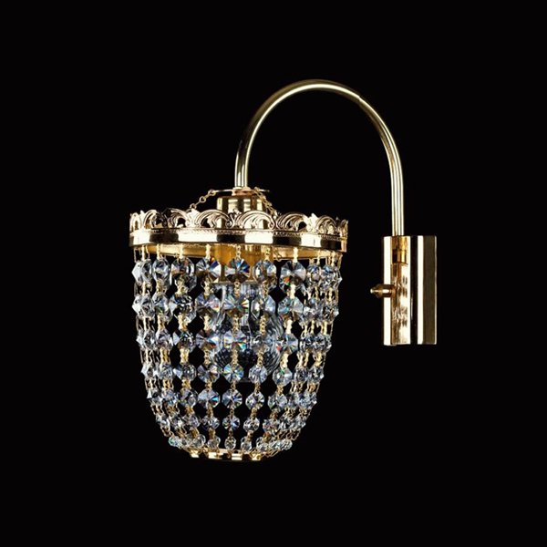 【ART GLASS】真鍮製クリスタルブラケット「PERSEFONA」1灯(W165×H290mm)