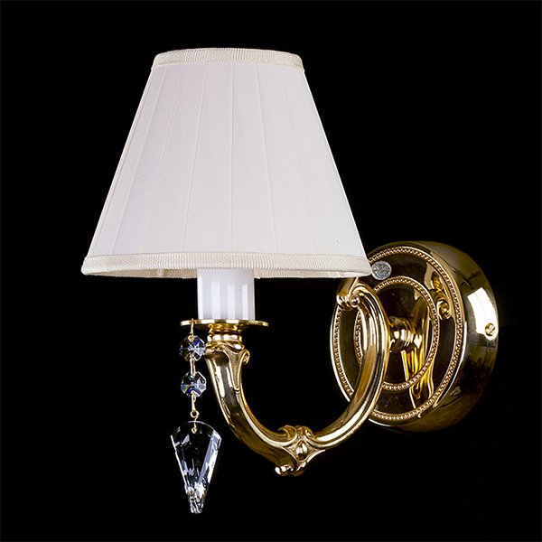 【ART GLASS】真鍮製クリスタルシェードブラケット「BONNIE」1灯(W160×H250mm)