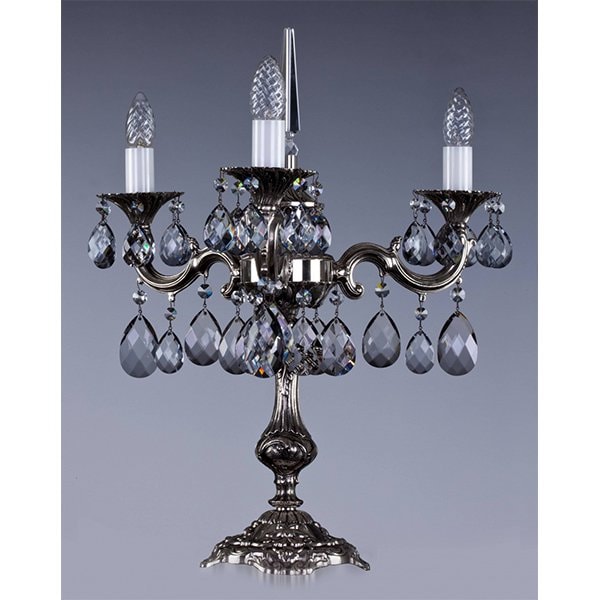 【ART GLASS】真鍮製クリスタルテーブルライト「SONA」3灯(W520×H570mm)