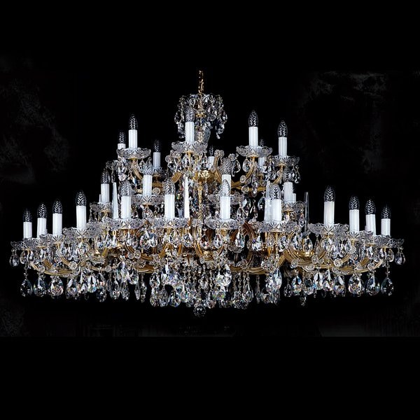 【ART GLASS】大型クリスタルシャンデリア「MARIA TEREZIA」40灯(W1520×H880mm)