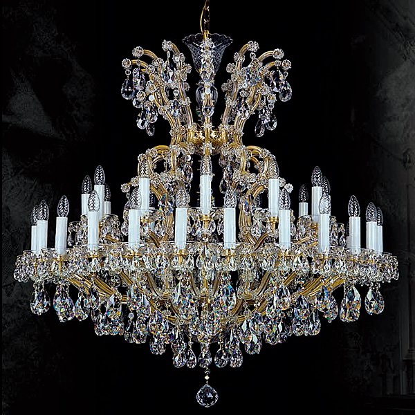 【ART GLASS】大型クリスタルシャンデリア「MARIA TEREZIA」37灯(W1200×H1200mm)