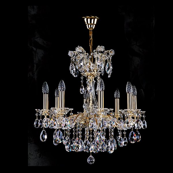 【ART GLASS】クリスタルシャンデリア「MARIA TEREZIA」8灯(W600×H600mm)