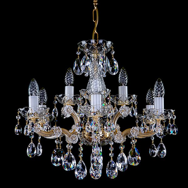 【ART GLASS】クリスタルシャンデリア「MARIA TEREZIA」9灯(W580×H480mm)